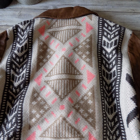 Small Nordstrom Vegan Leather Jacket Moto - Picture 2 of 3